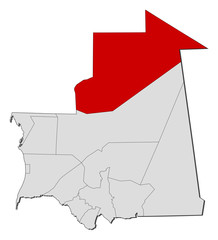 Map - Mauritania, Tiris Zemmour