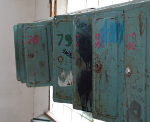 Old broken mailboxes