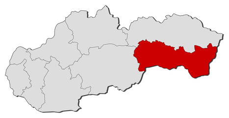 Map - Slovakia, Kosice