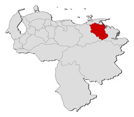 Map - Venezuela, Monagas