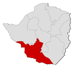 Map - Zimbabwe, Matabeleland South