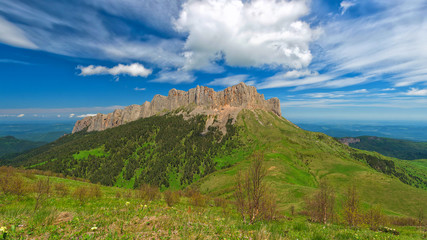 Clouds over the Caucasus mountains. Big Thach