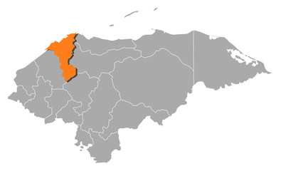 Map - Honduras, Cortés