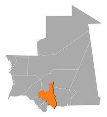 Map - Mauritania, Assaba