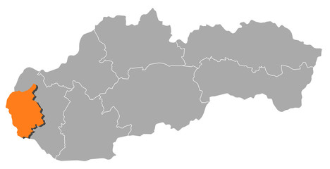 Map - Slovakia, Bratislava
