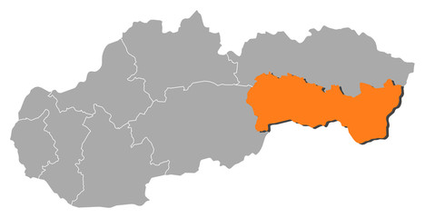 Fototapeta premium Map - Slovakia, Kosice