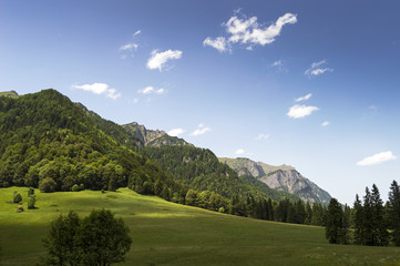 Mountain landscape on a summer day in Romania