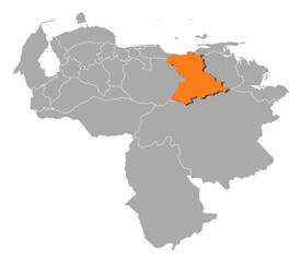 Map - Venezuela, Anzoategui