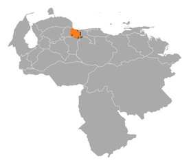 Map - Venezuela, Carabobo