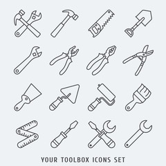 toolbox icons set