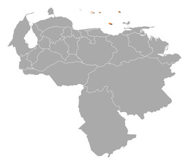 Map - Venezuela, Federal Dependencies