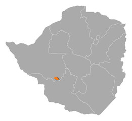 Map - Zimbabwe, Bulawayo