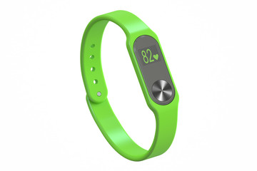 green activity tracker or fitness bracelet, 3D rendering