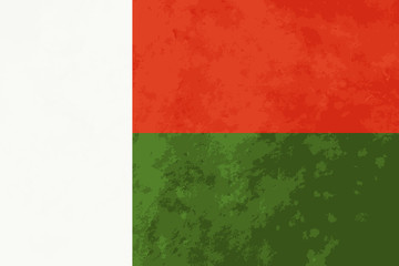 True proportions Madagascar flag with texture