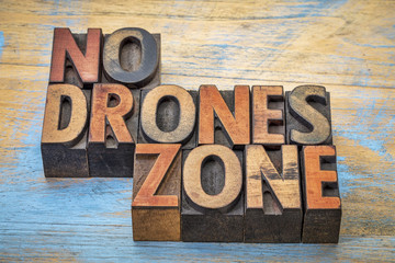 No drones zone sign or banner