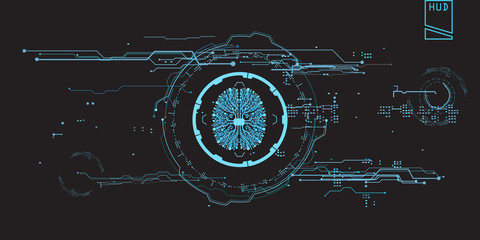HUD interface concept futuristic virtual graphic touch user