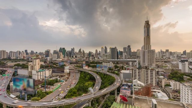 Bangkok, Thailand cityscape with highways.