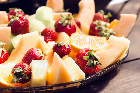 Fresh fruit on a platter