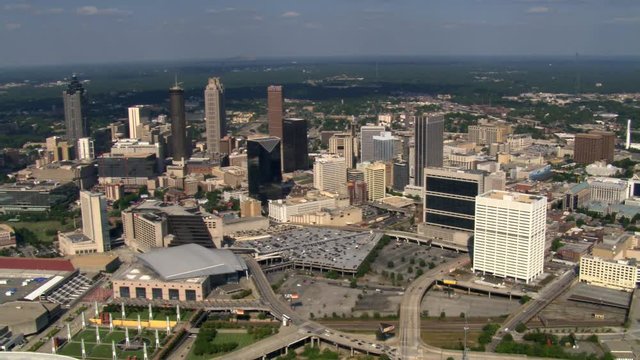 Aerial view of Philips Arena in Atlanta, Georgia. Shot in 2007.