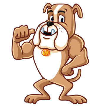 Bulldog Cartoon Mascot Character