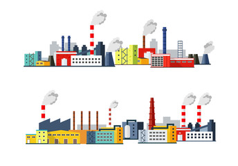 Set of Industrial Buildings vector illustration. Template for your design.