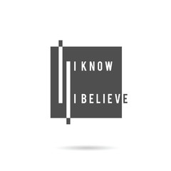 know and belive icon illustration