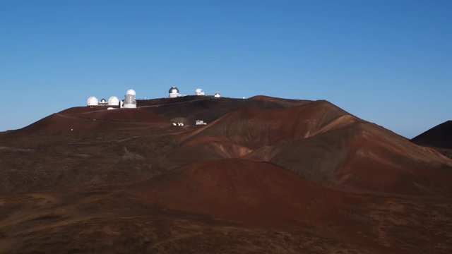 Mauna Loa Observatory with cinder cones in foreground, Hawaii. Shot in 2010.