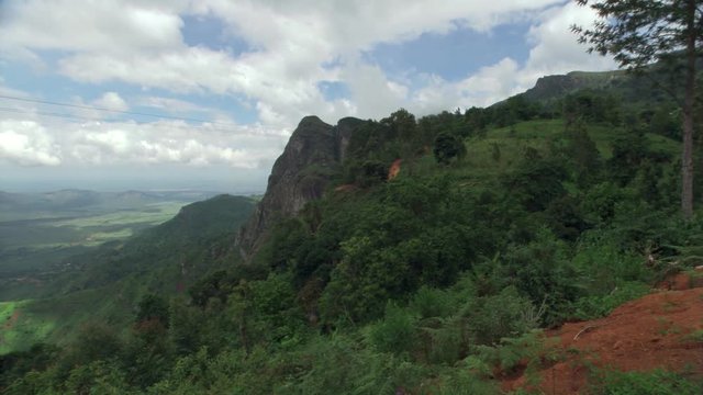 Rocky peak and valley vista in Tanzania
