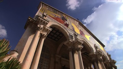 Facade of the Church of All Nations in Jerusalem's Garden of Gethsemane