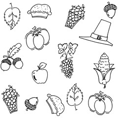 Thanksgiving fruit and vegetable doodle