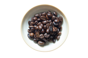  coffee beans isolated on white background