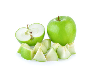 Green apple isolated on a  white background