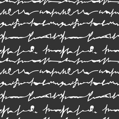 Hand Drawn Letter On Black Background Seamless Pattern © tommarkov