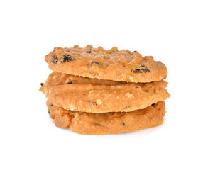 cookies chocolate chip on white background