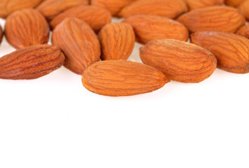 almond seed on white background
