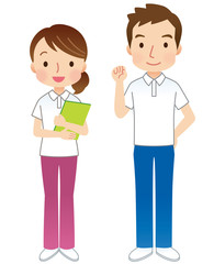 スタッフ表情ポーズ　男女セット