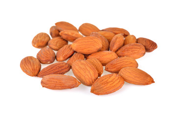 almond seed on white background