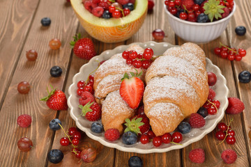 Croissants with berries