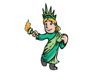 American Liberty Statue Caricature - Visit New York Tourism