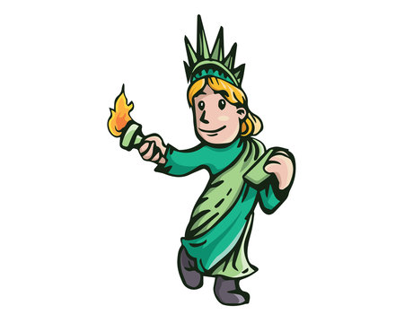 American Liberty Statue Caricature - Visit New York Tourism