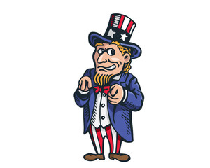 Uncle Sam American Patriotic Caricature - Election Day Today
