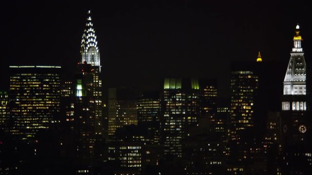 Past Midtown Manhattan at night. Shot in 2011.