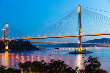 Fototapeta na wymiar Bay bridge in Hong Kong
