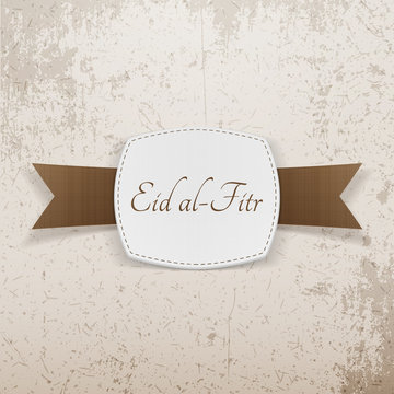 Eid al-Fitr realistic greeting Emblem