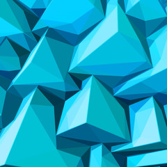 Poster with abstract blue ice cubes