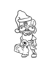 christmas santa claus santa claus gifts sack nicholas winter zombie funny undead horror monster halloween