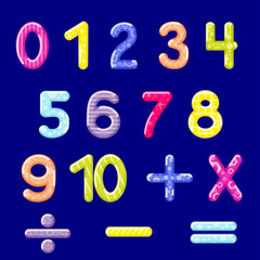 Illustration of multicolored number