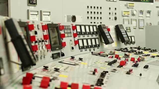 Nuclear power station. Plant control room. VVER monitoring and control system.