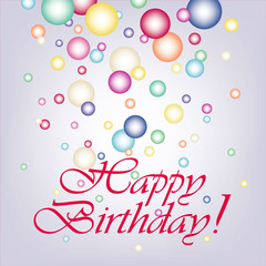 Vector illustration of a Happy Birthday Greeting Card. Colorful abstract background.