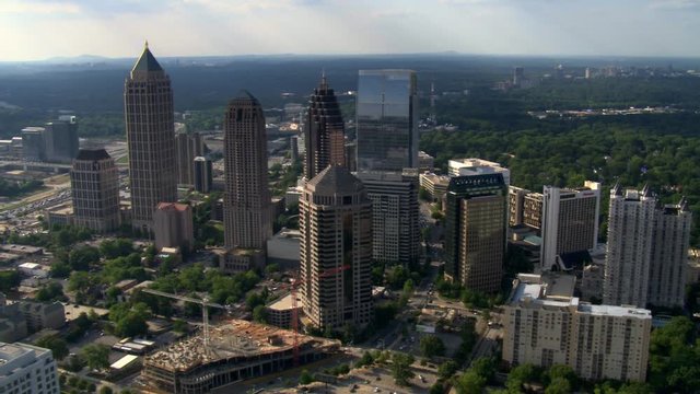 Flying over Midtown Atlanta, Georgia. Shot in 2007.